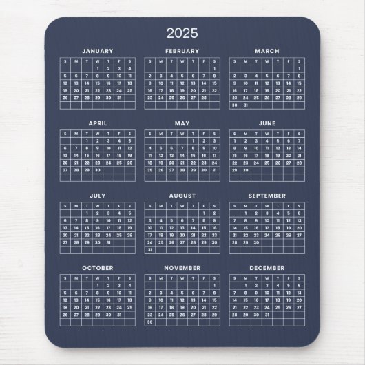 Einfach aber elegant - Kalender 2025 | Mousepad (Vorne)