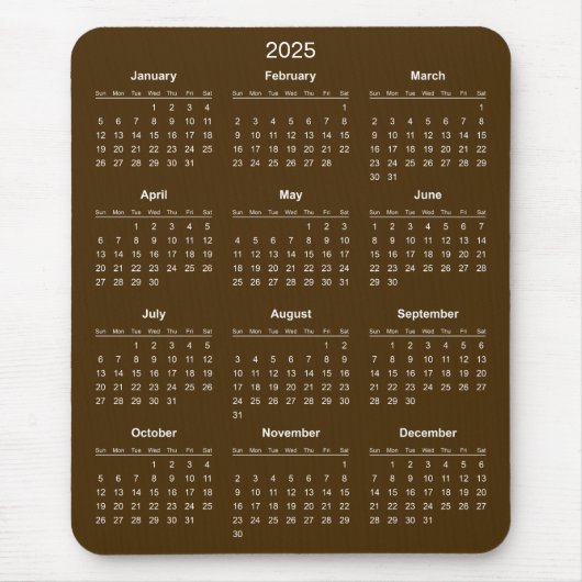 Einfach aber elegant - Kalender 2025 | Mousepad (Vorne)