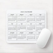 Einfach aber elegant - Kalender 2025 | Mousepad (Mit Mouse)