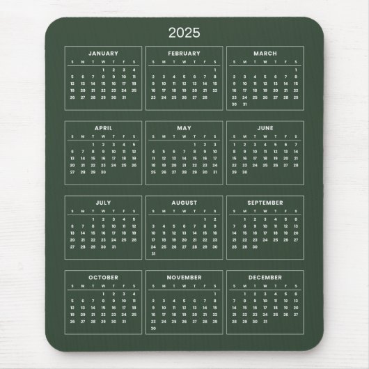 Einfach aber elegant - Kalender 2025 | Mousepad (Vorne)