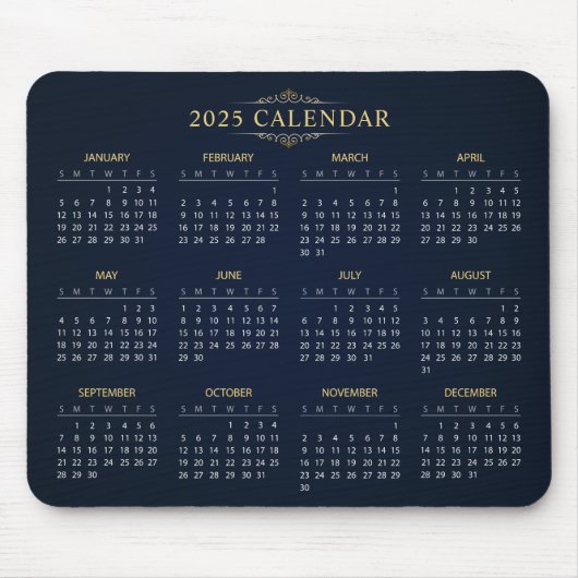 Einfach aber elegant - Kalender 2025 | Mousepad (Vorne)