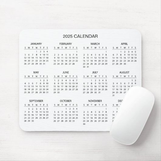 Einfach aber elegant - Kalender 2025 | Mousepad (Mit Mouse)