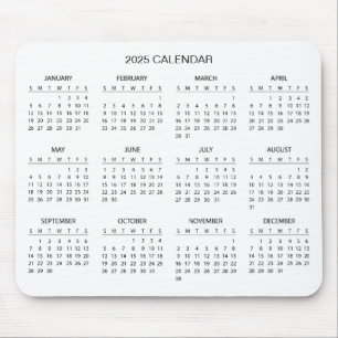 Einfach aber elegant - Kalender 2025 Mousepad