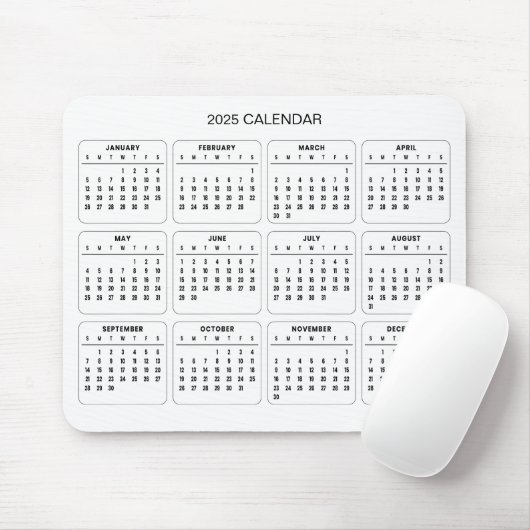Einfach aber elegant - Kalender 2025 | Mousepad (Mit Mouse)