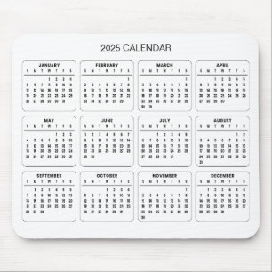 Einfach aber elegant - Kalender 2025   Mousepad