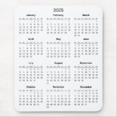 Einfach aber elegant - Kalender 2025 | Mousepad (Vorne)