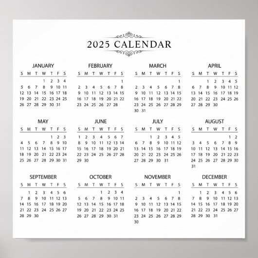 Einfach aber elegant - Kalender 2025 | Poster (Vorne)