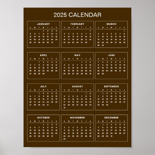 Einfach aber elegant - Kalender 2025 | Poster (Vorne)