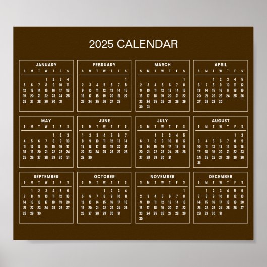 Einfach aber elegant - Kalender 2025 | Poster (Vorne)