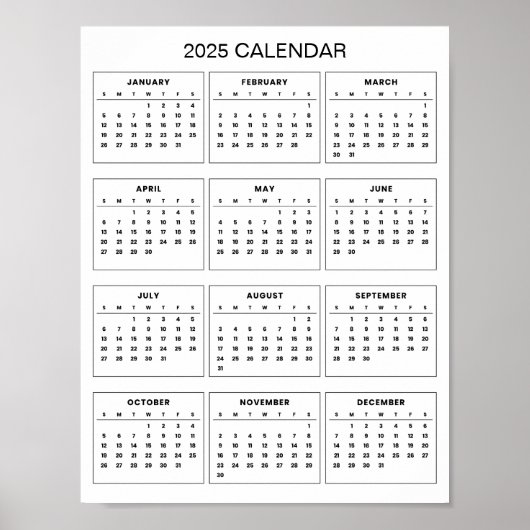 Einfach aber elegant - Kalender 2025 | Poster (Vorne)