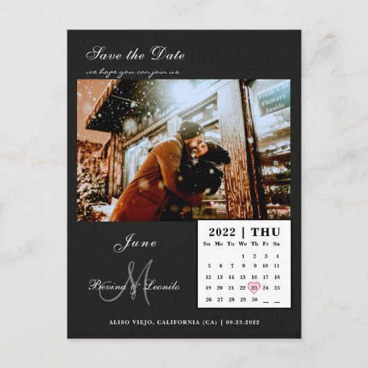 Einfach aber elegant: Schwarz | Kalender Save the Postkarte (Vorderseite)
