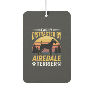 Einfach abgelenkt durch Airedale Terrier Retro Hun Autolufterfrischer