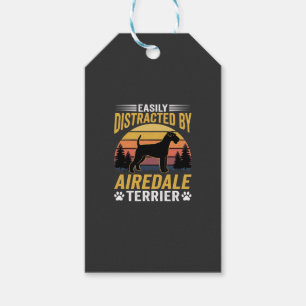 Einfach abgelenkt durch Airedale Terrier Retro Hun Geschenkanhänger