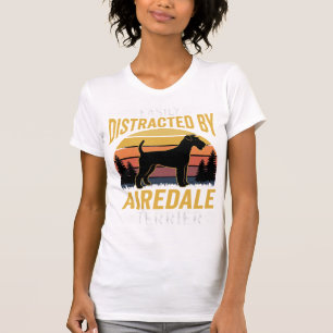 Einfach abgelenkt durch Airedale Terrier Retro Hun T-Shirt