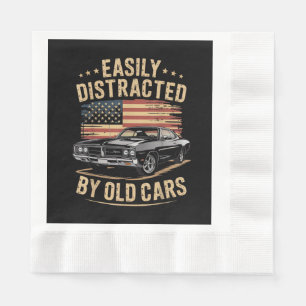 Einfach abgelenkt durch alte Autos Klassischer Aut Serviette