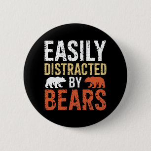 Einfach abgelenkt durch Bären Schwuler Bär LGBTQ S Button