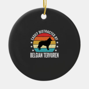 Einfach abgelenkt durch belgischen Tervuren-Hund Keramik Ornament
