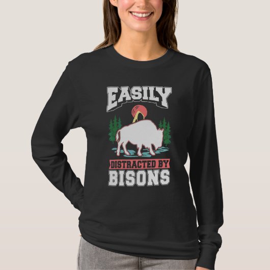 Einfach abgelenkt durch Bisons Büffel T-Shirt (Vorderseite)