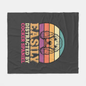 Einfach abgelenkt durch Cocker Spaniel Retro Hund Fleecedecke (Vorderseite (Horizontal))
