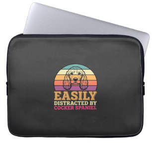 Einfach abgelenkt durch Cocker Spaniel Retro Hund Laptopschutzhülle
