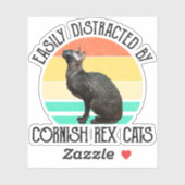 Einfach abgelenkt durch Cornish Rex Katzen Aufkleber (Blatt)