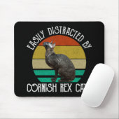 Einfach abgelenkt durch Cornish Rex Katzen Mousepad (Mit Mouse)