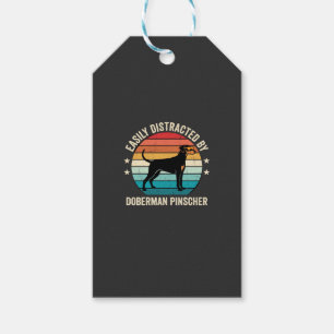 Einfach abgelenkt durch Dobermann Retro-Sonnenunte Geschenkanhänger