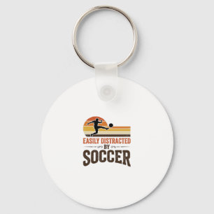 Einfach abgelenkt durch Fußball Vintage-Shirt-Desi Schlüsselanhänger