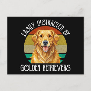 Einfach abgelenkt durch Golden Retriever Postkarte