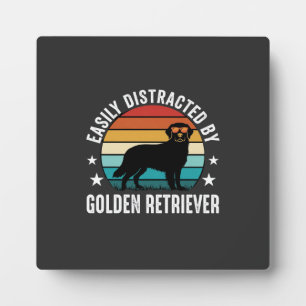 Einfach abgelenkt durch Golden Retriever Retro-Son Fotoplatte
