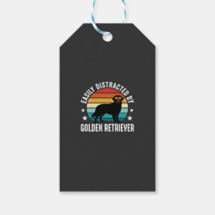 Einfach abgelenkt durch Golden Retriever Retro-Son Geschenkanhänger