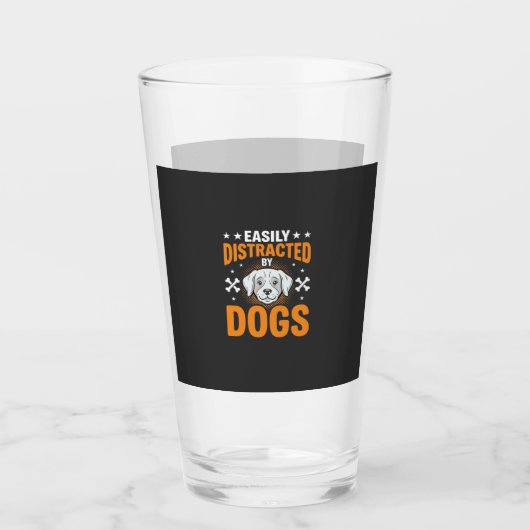 Einfach abgelenkt durch Hunde Glas (Vorderseite)