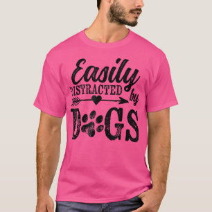 Einfach abgelenkt durch Hunde Lustiger Vintage-Hun T-Shirt