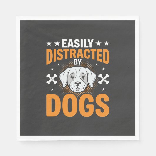 Einfach abgelenkt durch Hunde Serviette (Vorderseite)