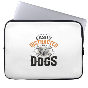 Einfach abgelenkt durch Hunde Vintage Hundeliebhab Laptopschutzhülle