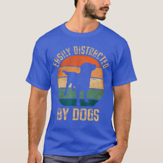 Einfach abgelenkt durch Hunde Vintage Retro Hausti T-Shirt
