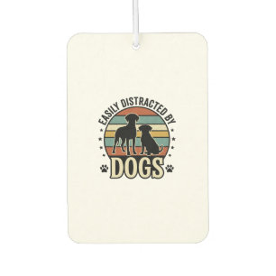 Einfach abgelenkt durch Hunde Vintage Silhouette D Autolufterfrischer