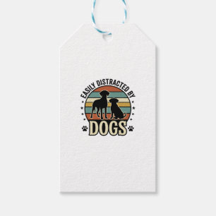 Einfach abgelenkt durch Hunde Vintage Silhouette D Geschenkanhänger
