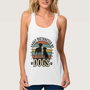 Einfach abgelenkt durch Hunde Vintage Silhouette D Tank Top