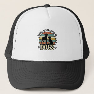 Einfach abgelenkt durch Hunde Vintage Silhouette D Truckerkappe