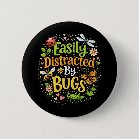 Einfach abgelenkt durch Käfer Button (Vorderseite)