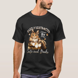 Einfach abgelenkt durch Katzen und Bücher Biggie C T-Shirt