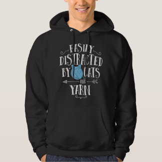 Einfach abgelenkt durch Katzen und Strickgarn Hoodie
