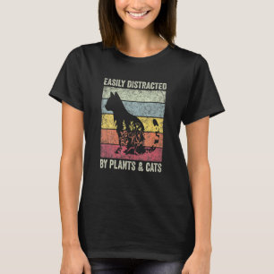 Einfach abgelenkt durch Pflanzen Katzen Botanisch T-Shirt