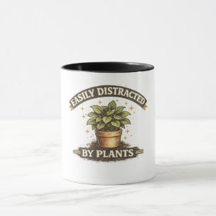 Einfach abgelenkt durch Pflanzen Vintage Retro Des Tasse
