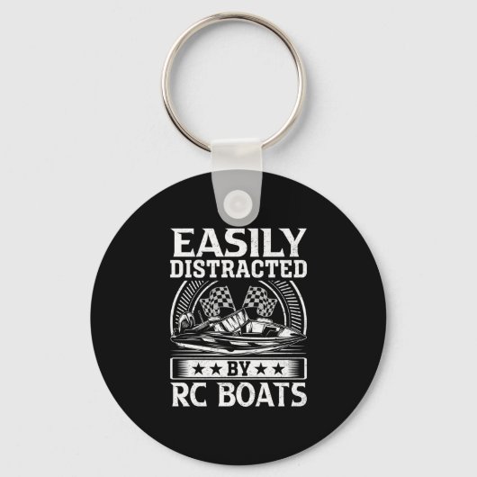 Einfach abgelenkt durch RC-Boote - Modellboot-Gesc Schlüsselanhänger (Vorderseite)