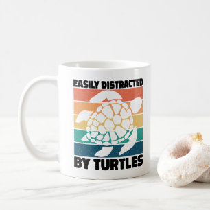 Einfach abgelenkt durch Schildkröten Lustige Amphi Kaffeetasse