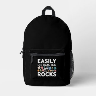 Einfach abgelenkt durch Steine Bedruckter Rucksack