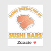 Einfach abgelenkt durch Sushi-Bars Aufkleber (Blatt)