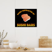 Einfach abgelenkt durch Sushi-Bars Poster (Küche)